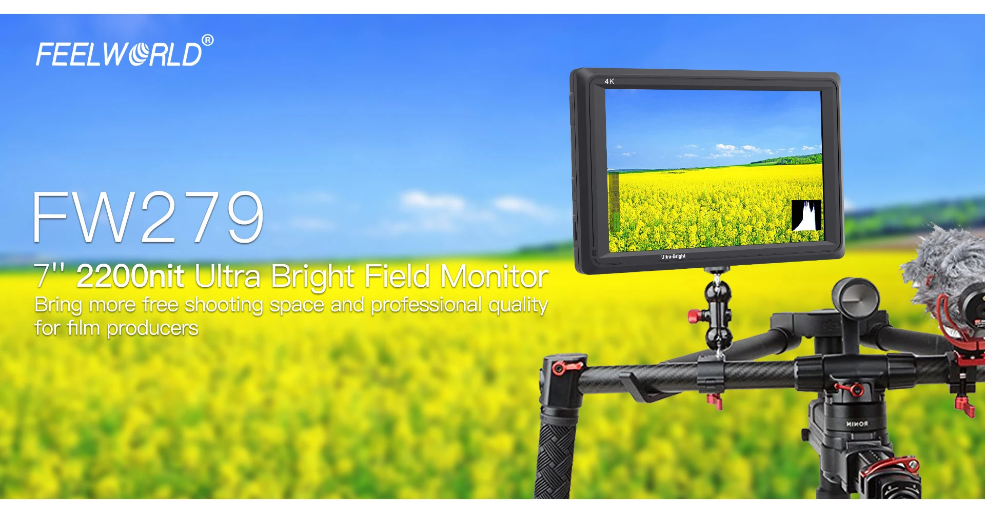 FEELWORLD FW279 7 Inch IPS 2200nits DSLR Camera Field