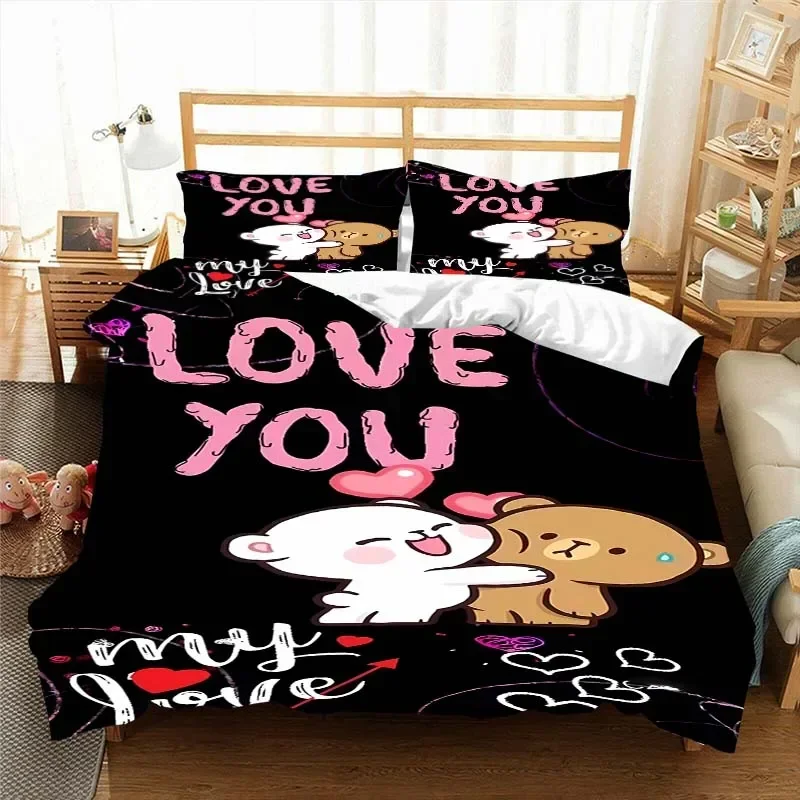 Bubu and Dudu Printing Digital Printing Bedding Set Duvet Cover Comforter Bed Single Twin Full King Queen Size Bedding Set Kids 6