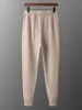 Men's Pants autumn and Winter Thickened High 100% Merino Wool Waisted Small Leg Pants Casual Business Knitted Sweatpants Warm 2