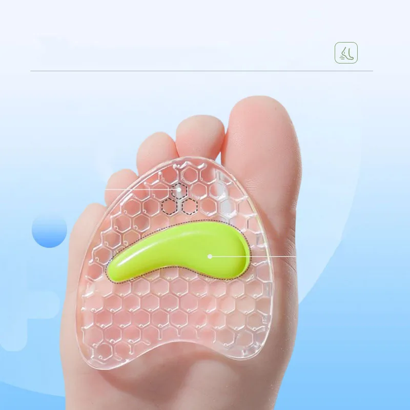 1 Pair Insole Forefoot Cushion Silicone Massage Anti-slip High Heel Pain Relief Cushion For Women