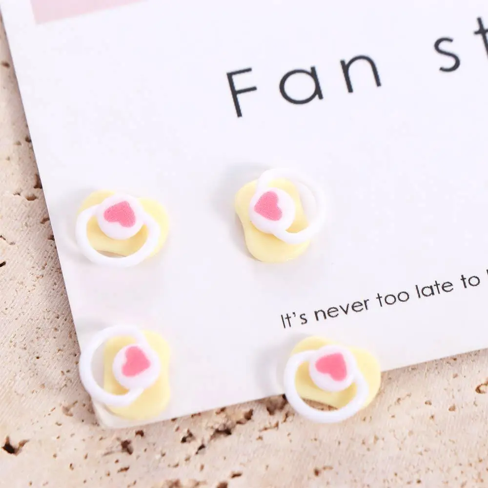 4Pcs Pacifier Model Mini Doll Pacifier Plastic Miniature BJD Doll Dummy Pacifier Cute Pink/Blue Doll Pacifier Accessories