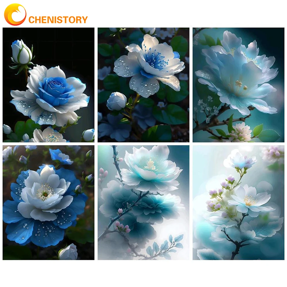 

CHENISTORY Flower Oil Painting By Numbers For Adults Diy Kit Scenery 60x75cm DIY Paint By Numbers On Canvas Frameless Home Decor