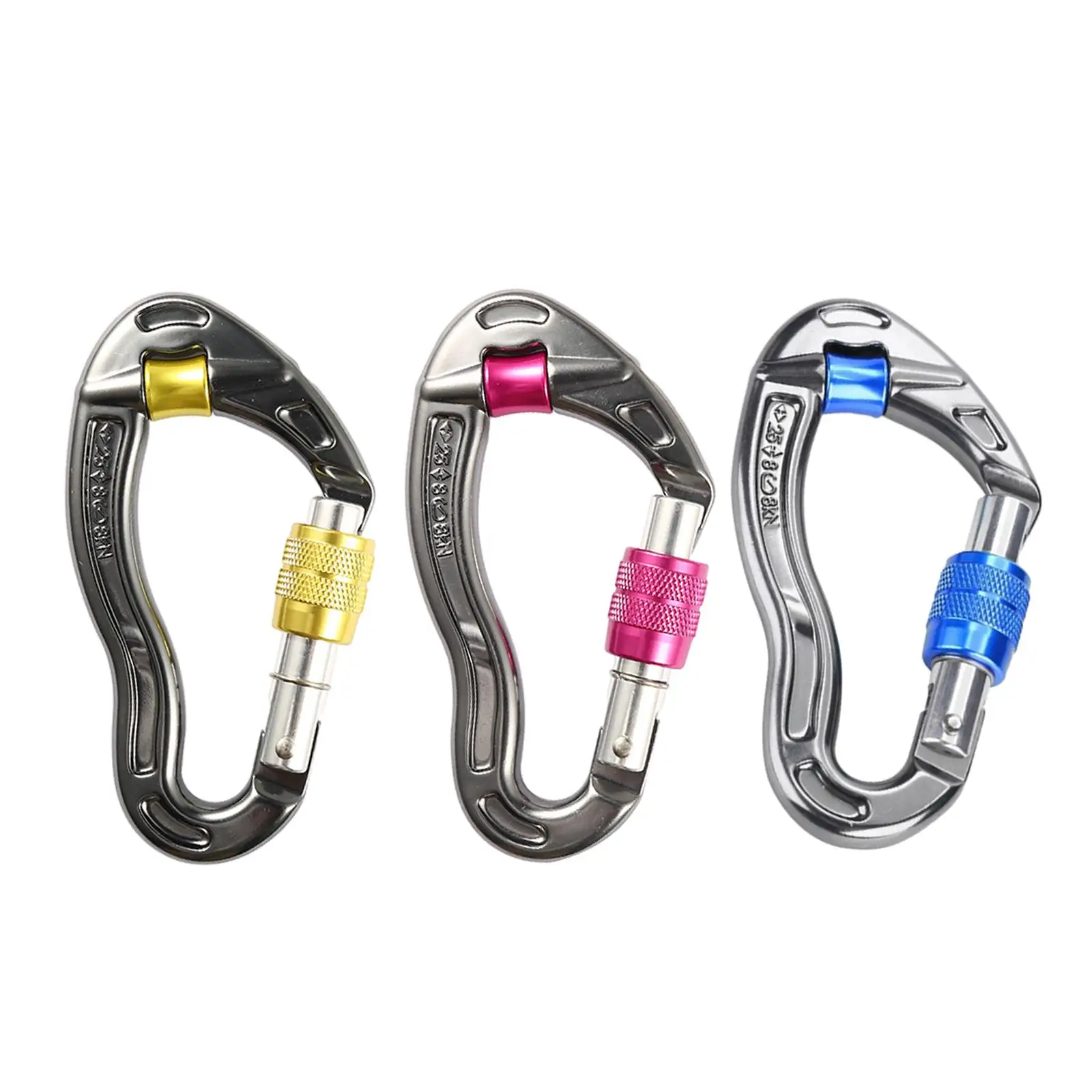 Rock Climbing Carabiner Lightweight Large 25kN Locking Carabiner Clip for