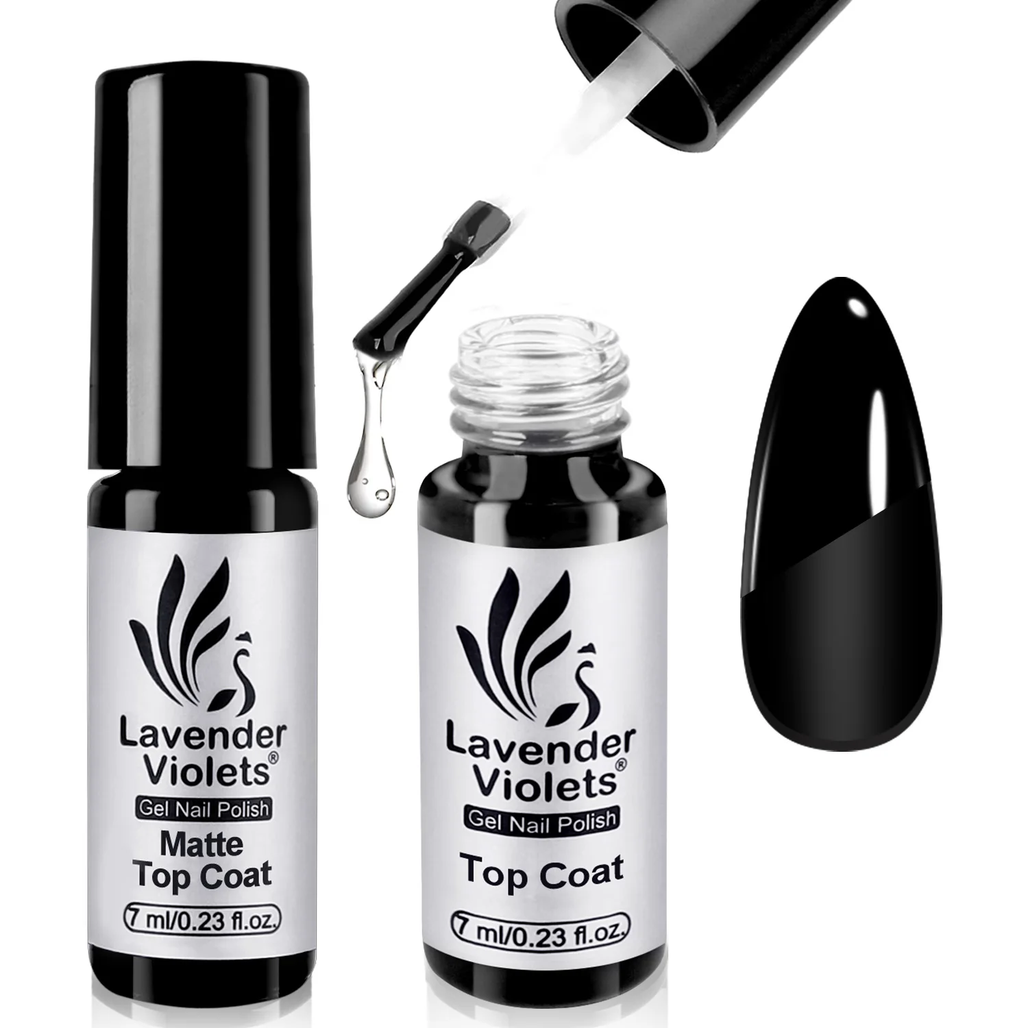 No Wipe Glossy and Matte Top Coat Long Lasting Soak Off Nail Gel Varnish for Home Salon Manicure Beginner Use 2pcs 7ml gel nail polish,gel nail art set,gel nail varnish