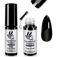 2pcs 7ml No Wipe Glossy and Matte Top Coat, Long Lasting Soak Off Nail Gel Varnish for Home Salon Manicure Beginner Use 1