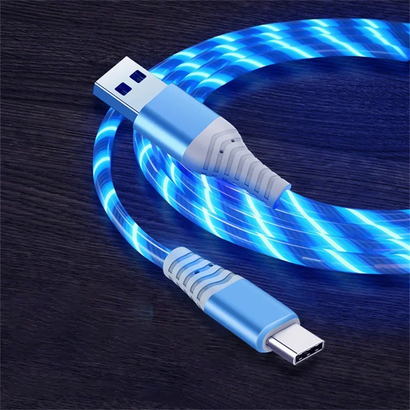 ตัวเลือกสินค้า สายชาร์จเร็ว USB Type-C เรืองแสง LED 5A สำหรับมือถือทุกยี่ห้อ