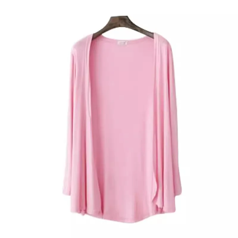 2024 Summer Autumn Korean Women Modal Cardigan Ladies Shawl Female Cotton Sweater Cardigans Long Sleeve Women Casual Thin Coats 6