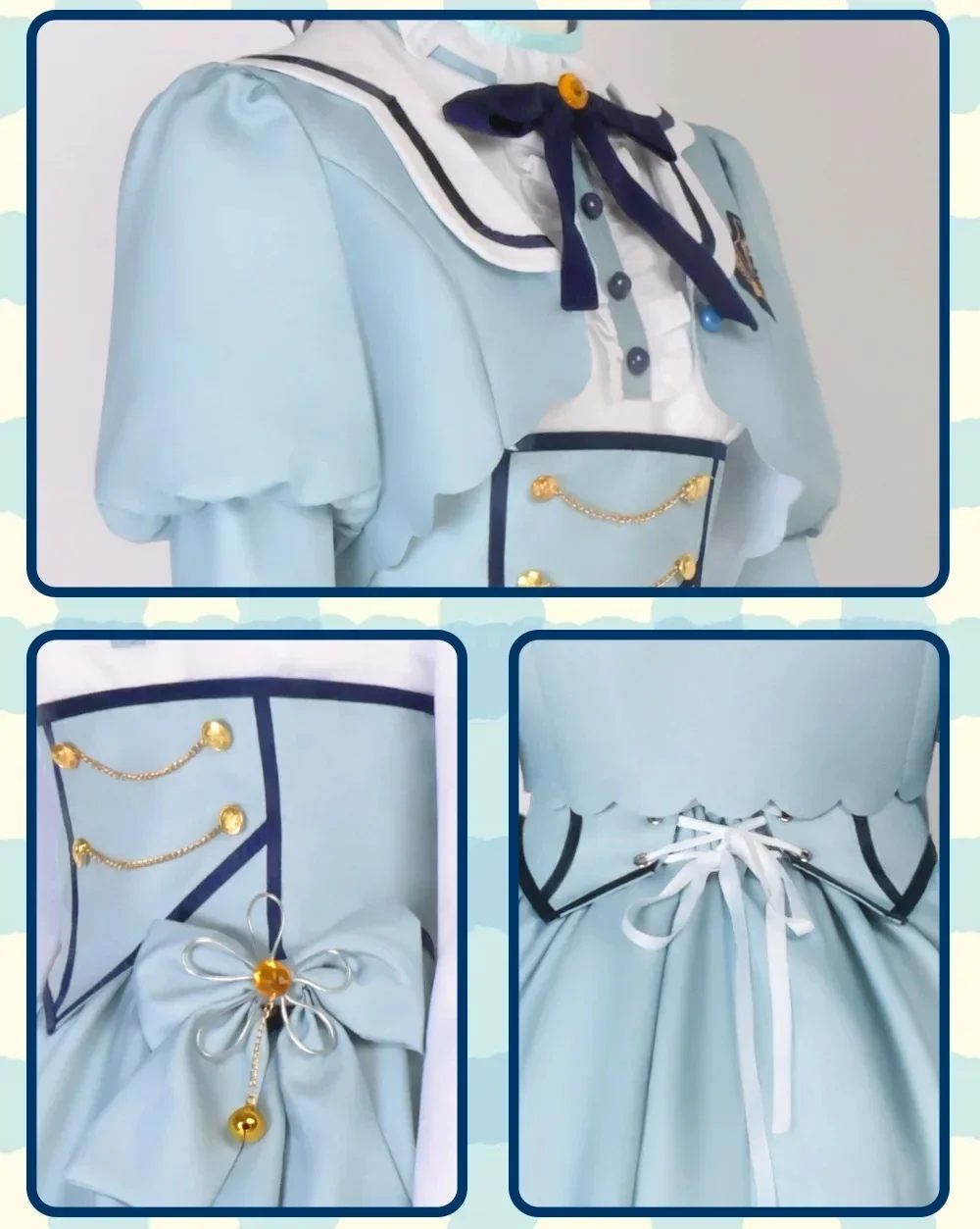 VTuber: Hololive Amamiya Kokoro | Blue Uniform Cosplay Costume 29 Hololive Amamiya Kokoro School Uniform Cosplay Costume for Women (Unofficial)