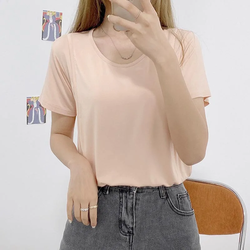 Cotton Maternity Nursing Tops Pregnant Clothes Breastfeeding T-shirt Pregnancy Maternity Tops Tees Soild Colour Summer Shirt 3