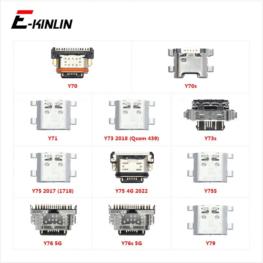 

Micro USB Jack Connector Socket For Vivo Y70 Y70s Y71 Y73 Y73s Y75 Y75S Y76 Y76s Y79 2022 2018 Type-C Charging Port Charger Plug