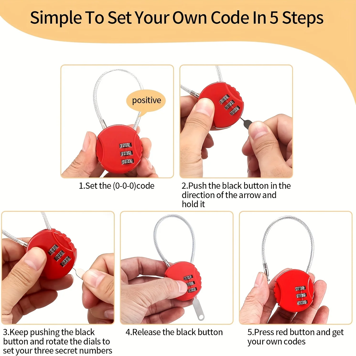 Digit Combination Luggage Lock 5