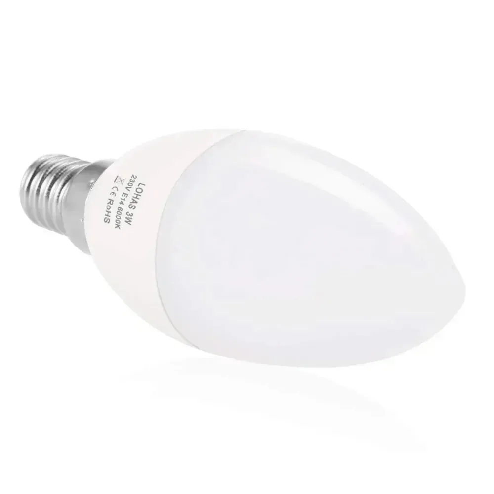 Melery E14 LED 캔들 전구 3W 램프 백열등 동등 25W 따뜻한/차가운 주광색 250lm 소형 에디슨 나사 전구 3개