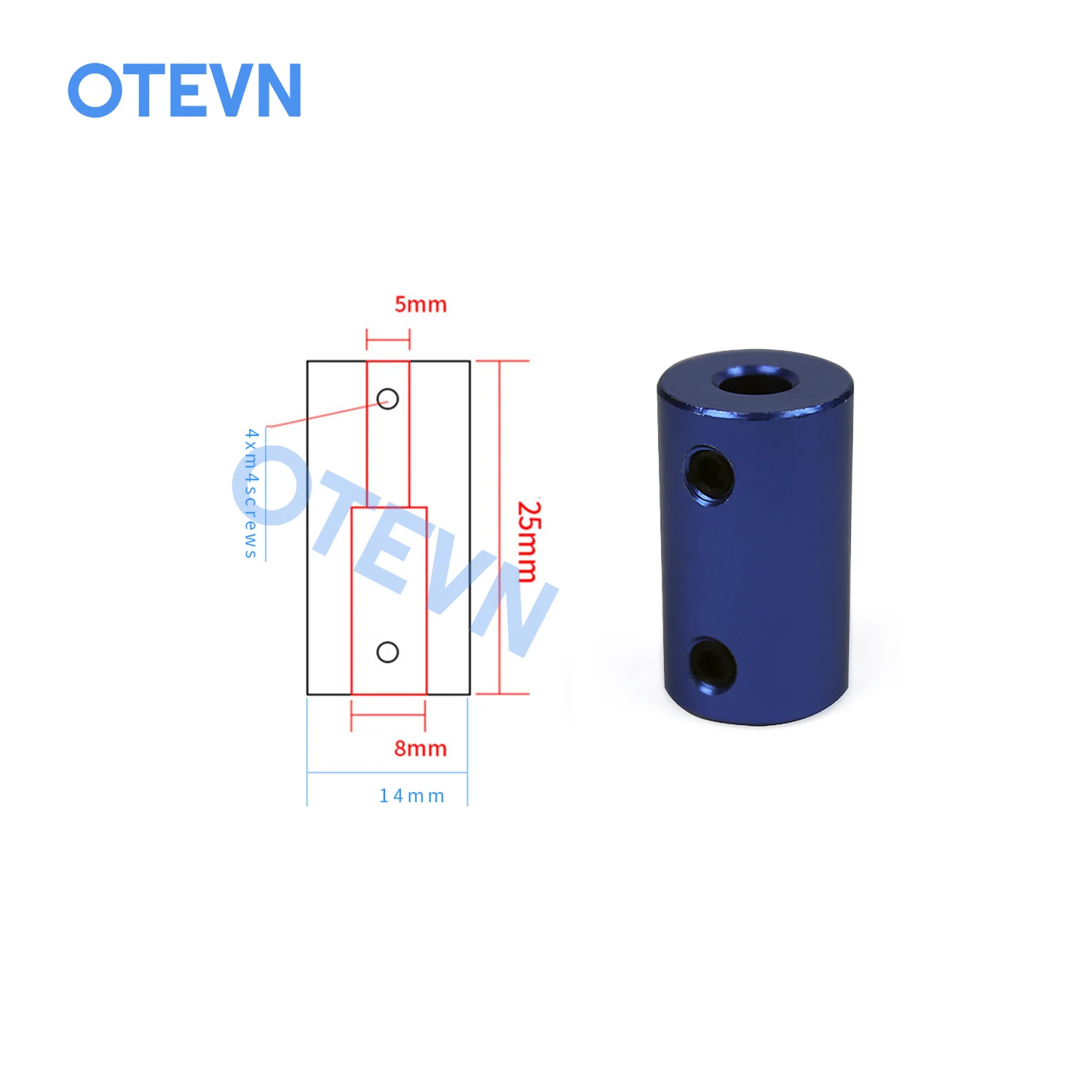 Description Picture 2 of itemD14L25 Aluminium Flexible Coupling 5*5 5*6 5*8 6*8 8*8 Shaft CNC Coupler Alloy For 3D printer motor and Ship  car aircraft model