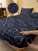 1 Simple modern Heart-Shaped Geometry printed matte Fitted Sheet, bedroom printed bed cover, bedding (excluding pillowcases) 1