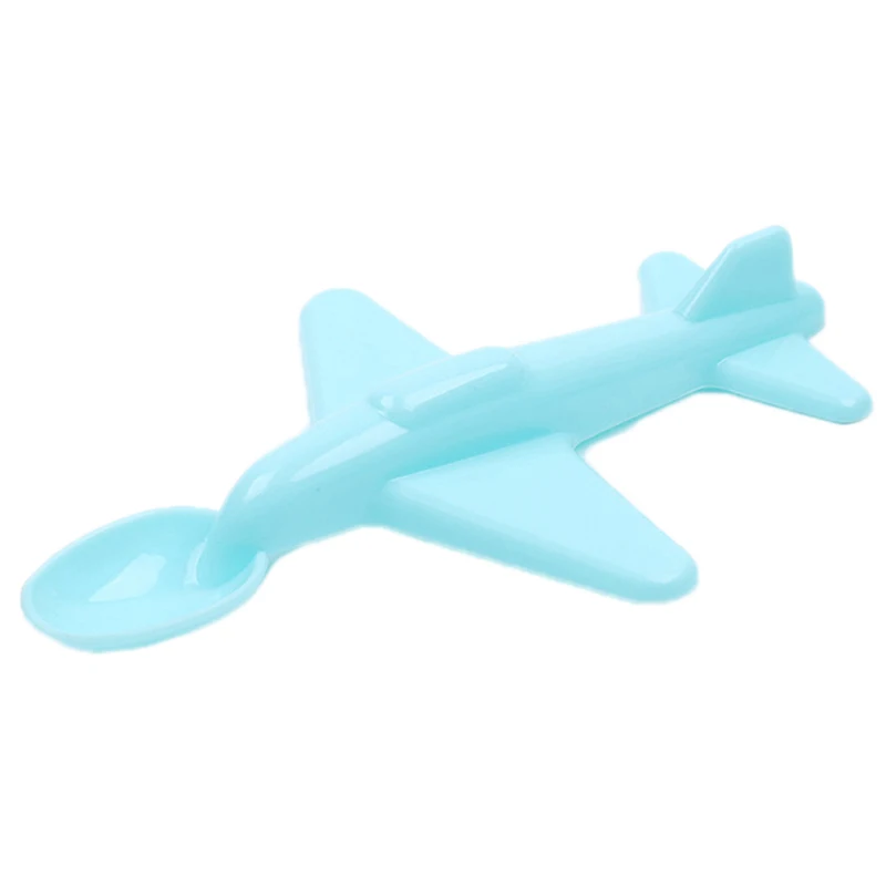 Kid Training Spoon Airplane Shape Long Handle Children Spoon Tableware Cartoon Plastic Kid Soup Tableware Accessor