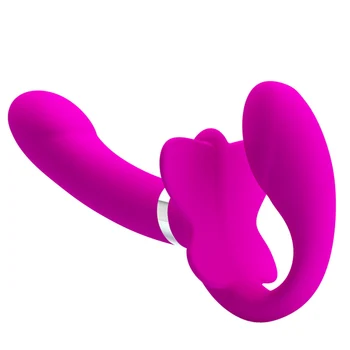 Vibrating Strapless Strap-On Pegging Dildo Vibrator Double Ended Strap on Dildo Penetration Anal Butt Toys for Lesbian Couples 2
