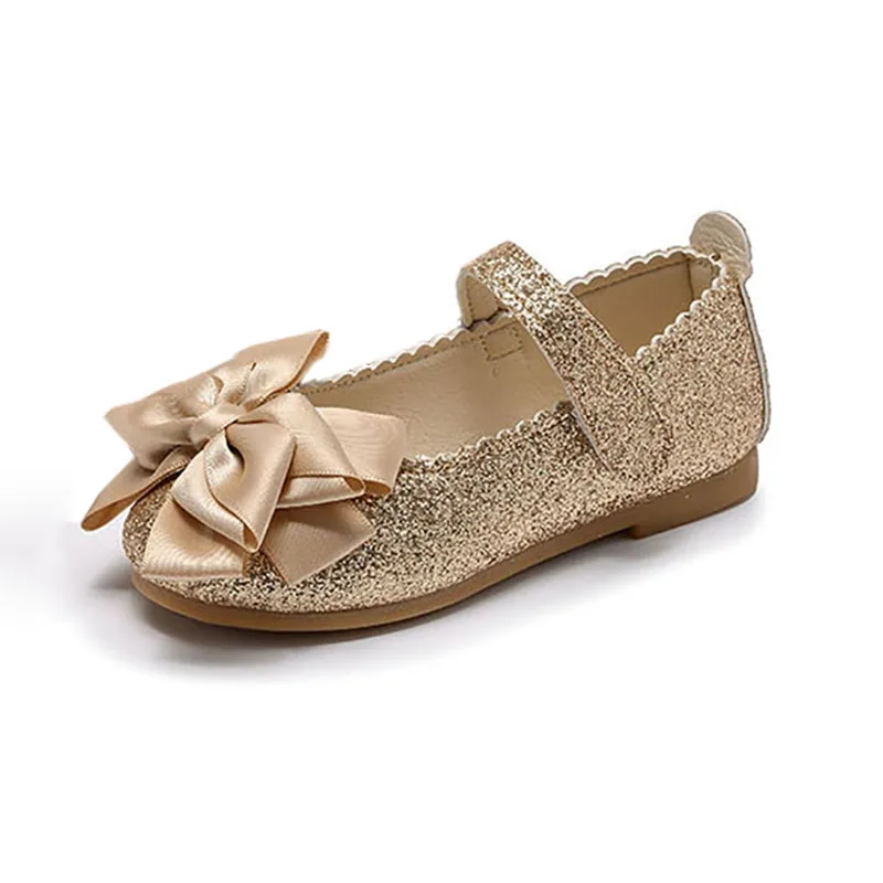 Flowers Children Girls Sequins Purple Gold Princess Shoes For Kids Baby Little Girls Party Wedding Dance Single Shoes New