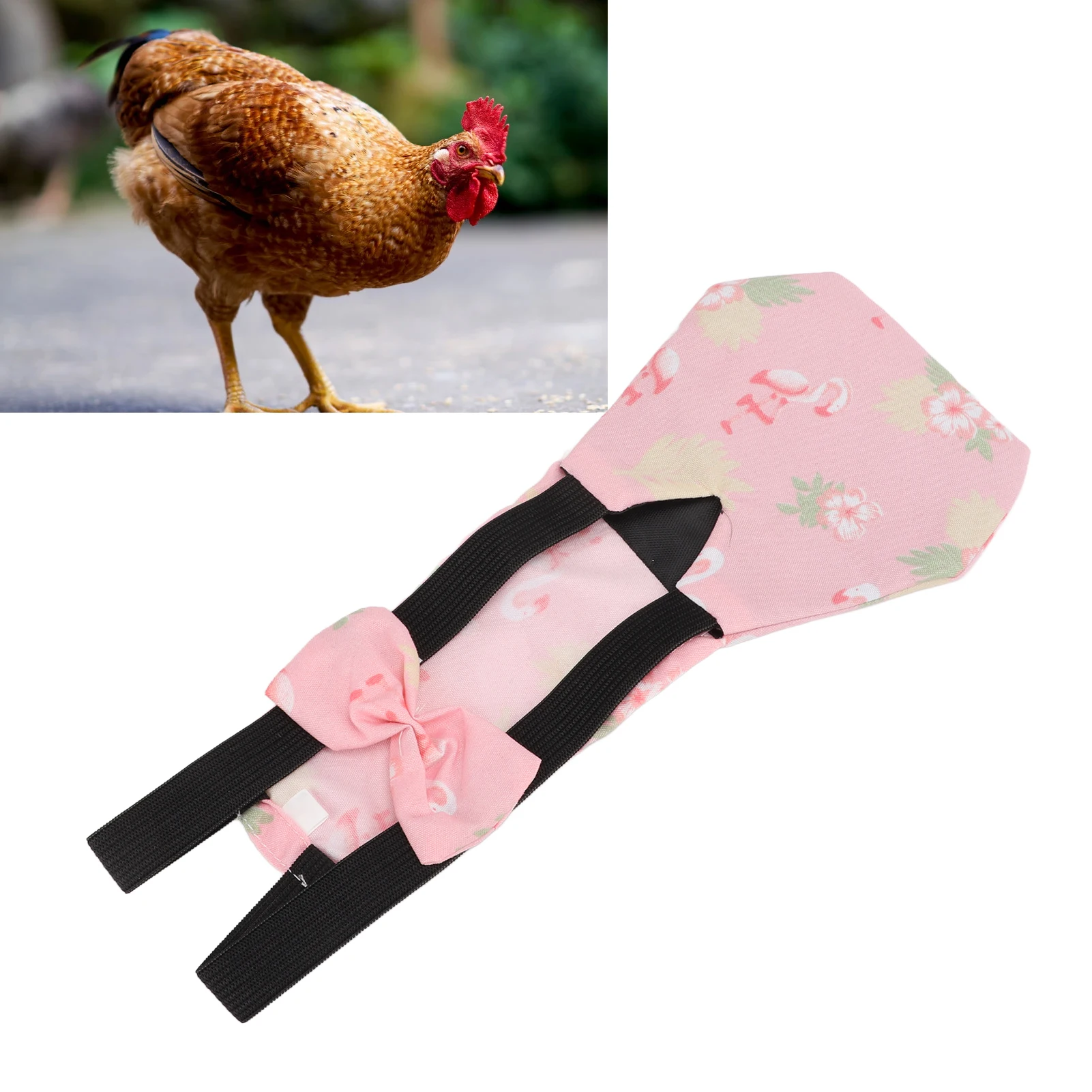 Duck Diapers Goose Flight Suits Washable Breathable Nappy With Elastic Band Bowknot Design Cute Chicken Diapers poultry cloth diapers Pet Supplies