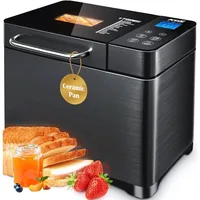 17-in-1 Bread Maker-Dual Heaters, 710W Machine Stainless Steel with Gluten-Free, Dough Maker,Jam,Yogurt 1
