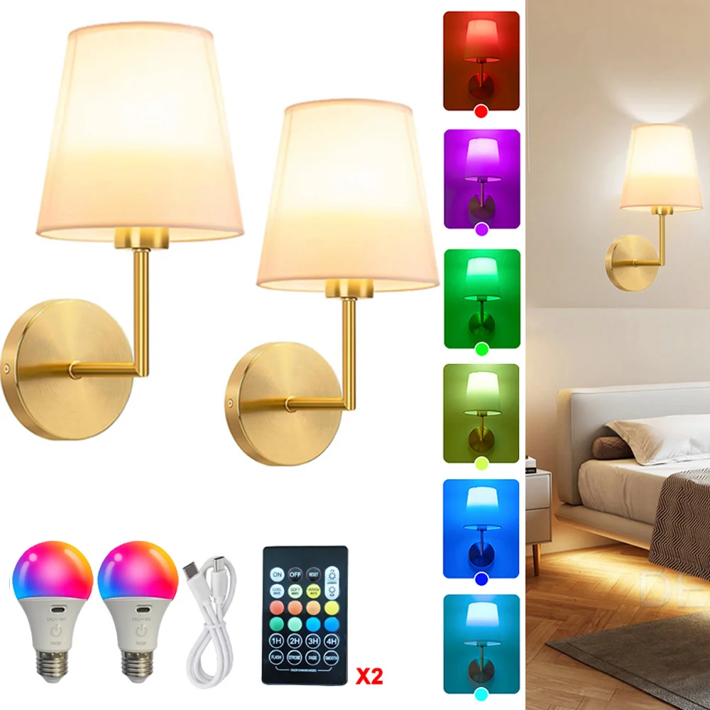 مصباح حائط LED شمالي قابل لإعادة الشحن بتقنية RGB،...