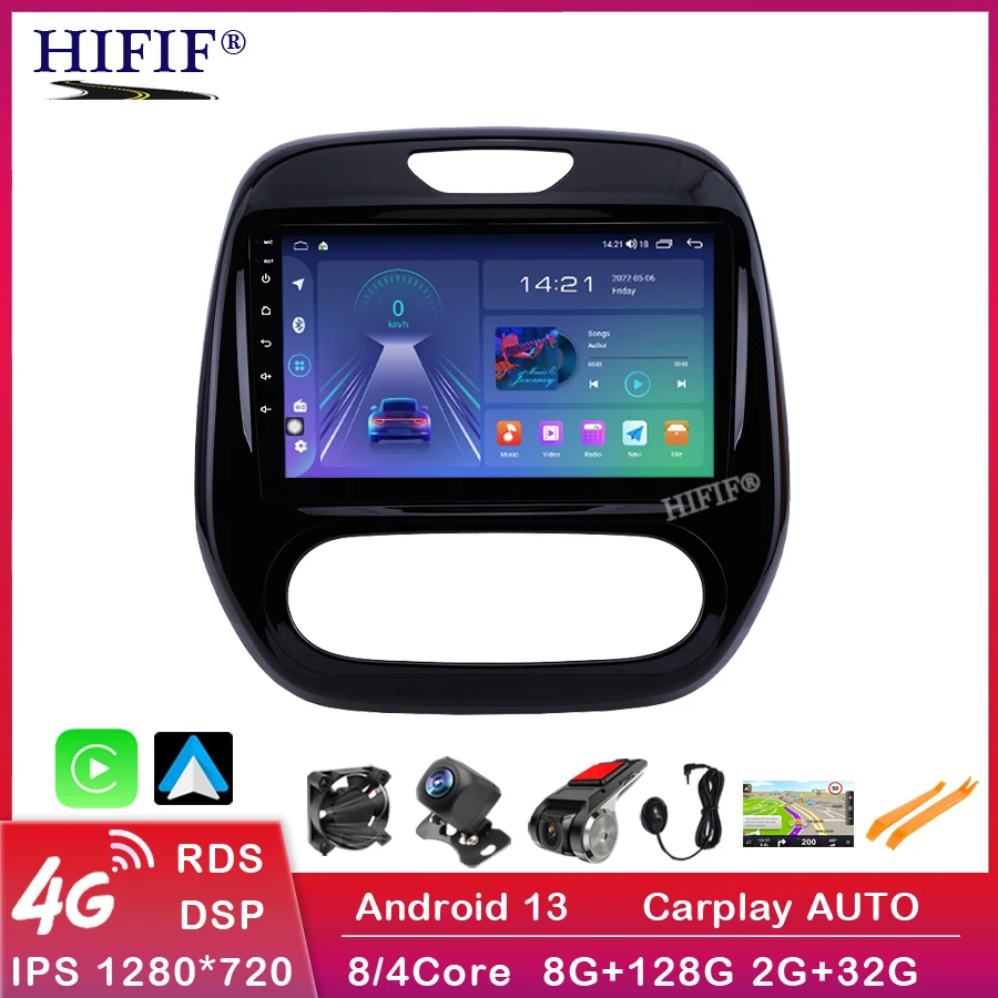 

Автомагнитола 128G для Renault Captur Kaptur 2016-2019 Android 13, автомобильный мультимедийный видеоплеер без DVD, CD-проигрыватель, GPS-навигация, 2din Carplay