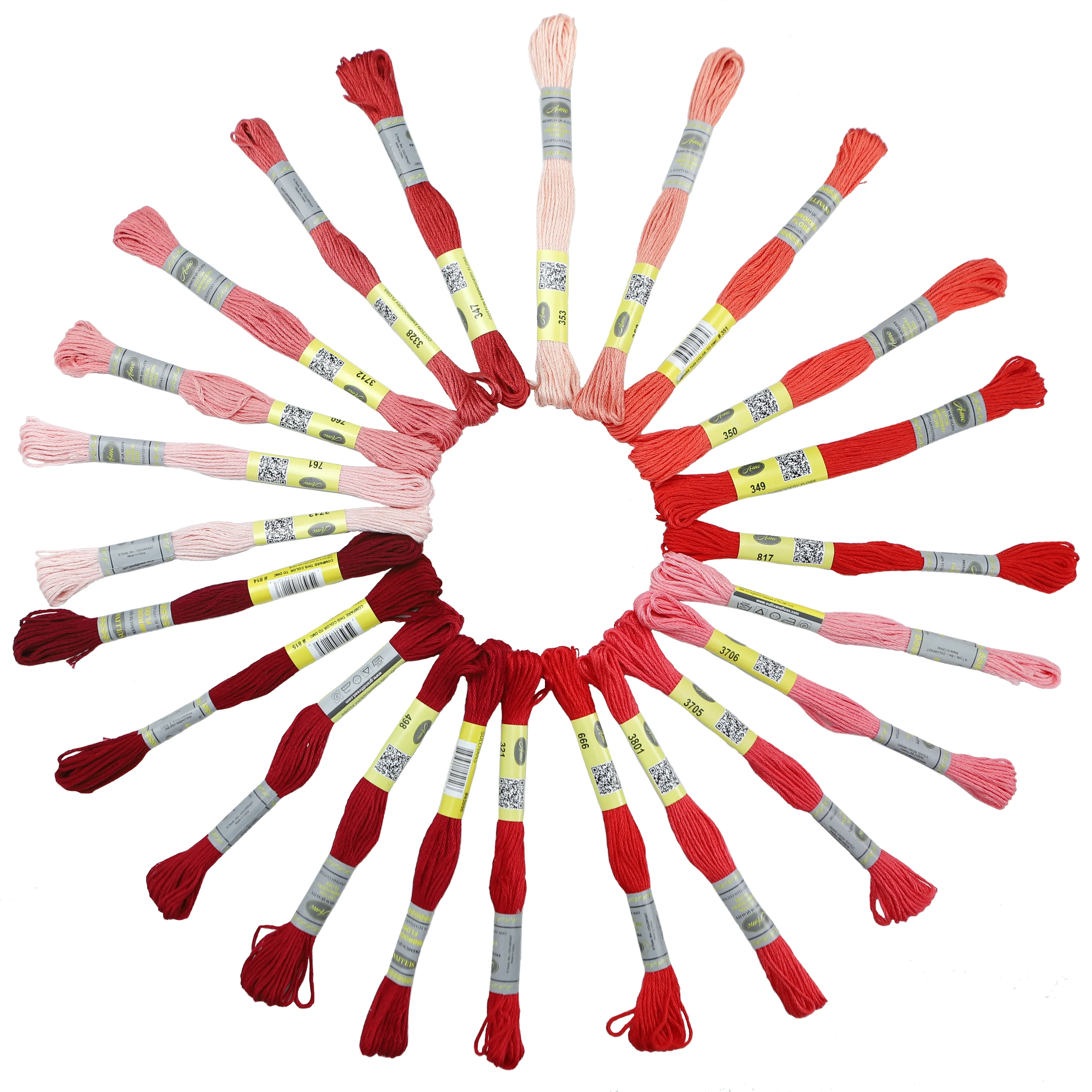Colore rosso e rosa 12 matasse Set 8 metri Filo da ricamo in cotone egiziano mercerizzato Filo per punto croce 70 colori disponibili  15