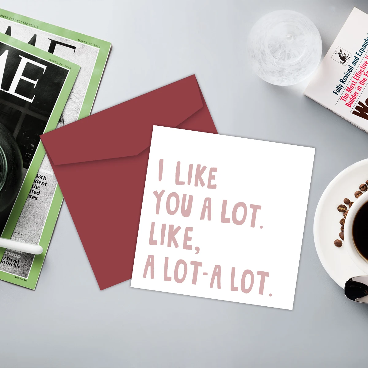 Charming 'I Like You A Lot' Greeting Card with Envelope - Cute Love & Friendship Card