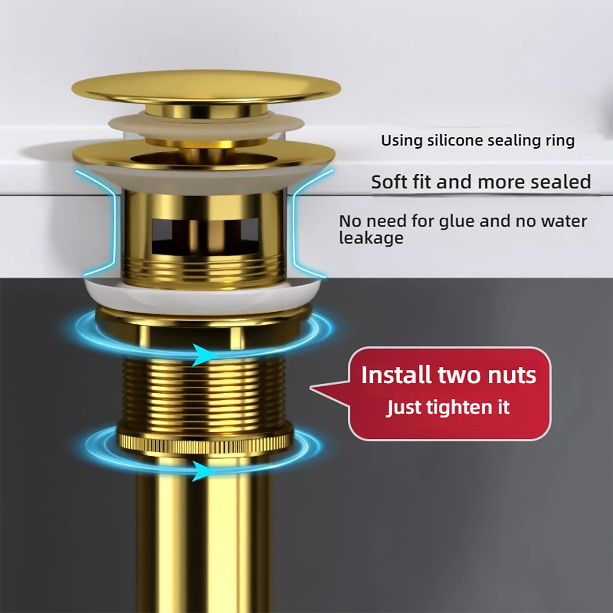 Washbasin Sink Push Drain Valve For Bathroom New Drain Plug Bathroom Fixtures, Brass Set, Black Chrome Washbasin, Pop Strainer