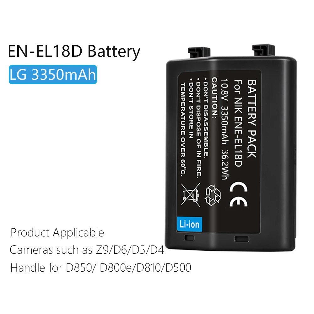 New 3350mah En-el18d En-el18d Enel18d Bateria de Lítio Recarregável para Nikon z9 D800 d4 D4s d5 d6 - Image 2