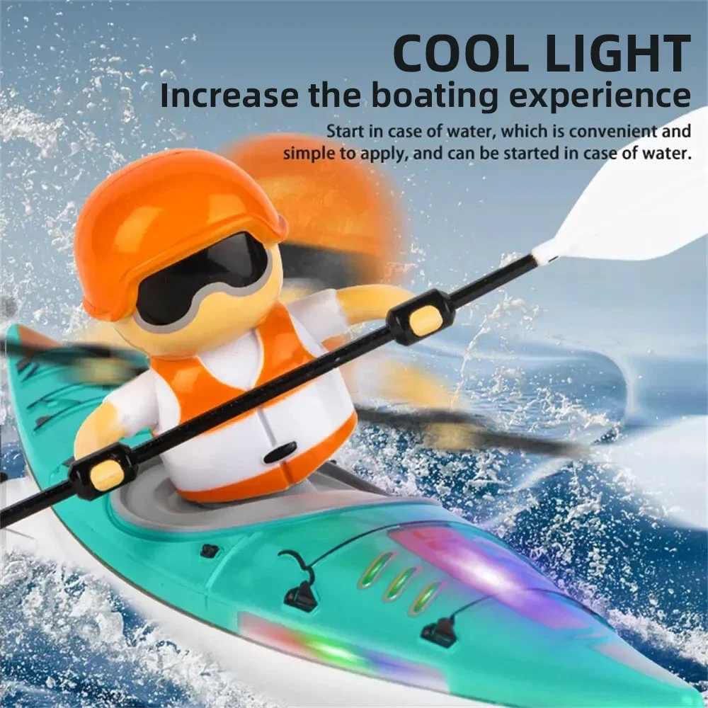 RC Boat Paddling Kayak Racing Remote Control Speedboat Water Battle Ship Game Summer Outdoor Children's Toys for Kids Boys Gifts