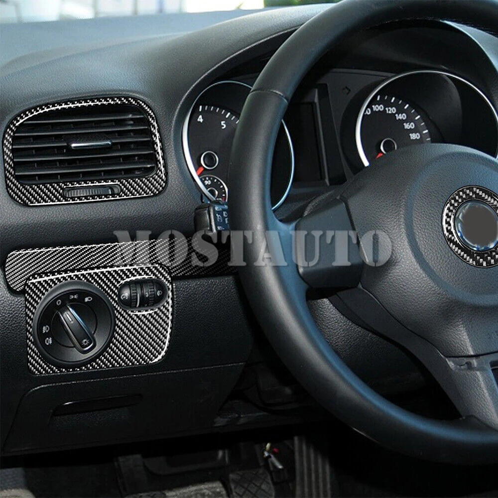 KUNGKIC Kohlefaser Armaturenbrett Zierleiste Auto Mittelkonsolenstreifen  für Volkswagen VW Golf 6 GTI MK6 2008 2009 2010 2011 2012 2013 Zubehör