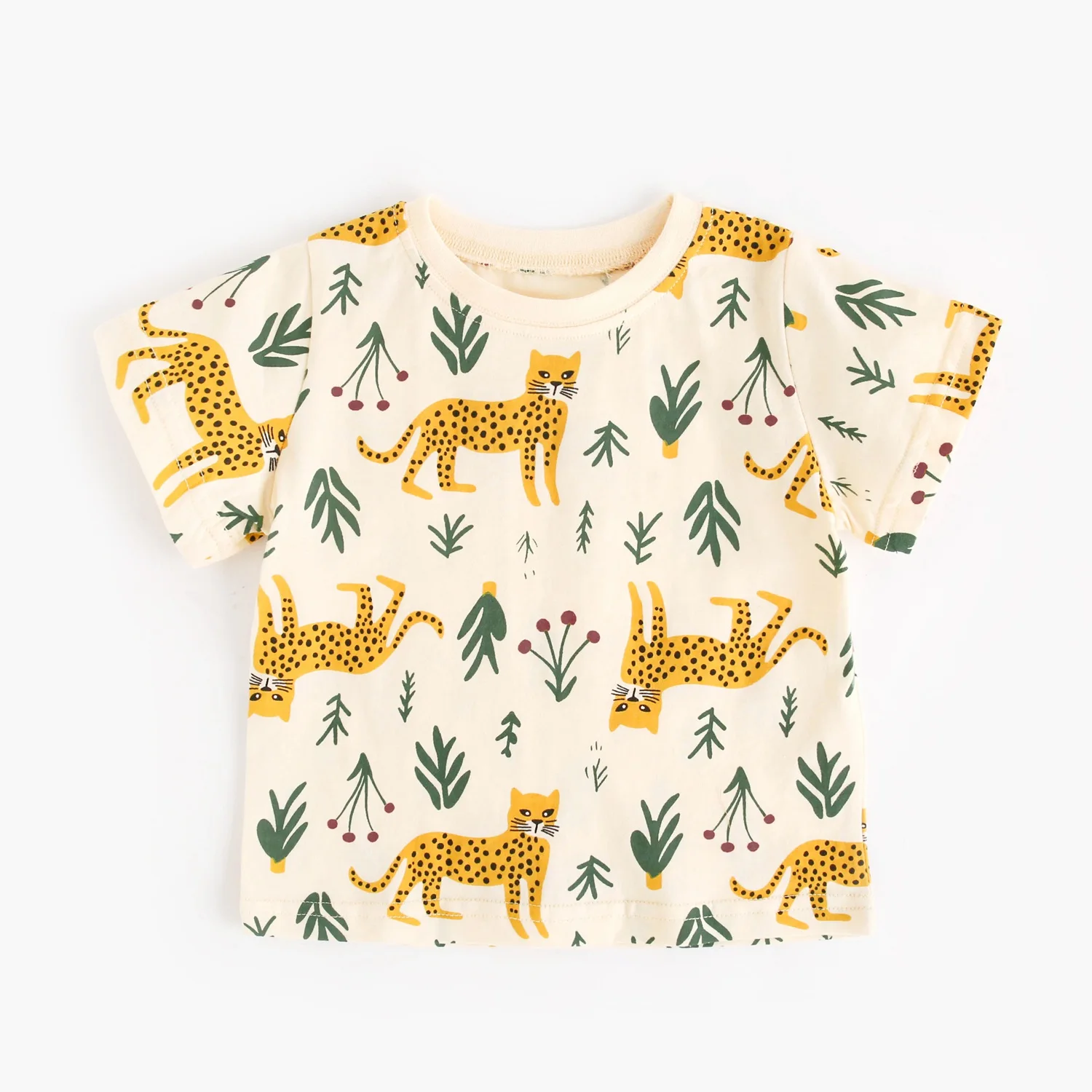 캐주얼  남아 의류 2종 귀여운  남아 의류 세트 반팔 여름 동물 무늬