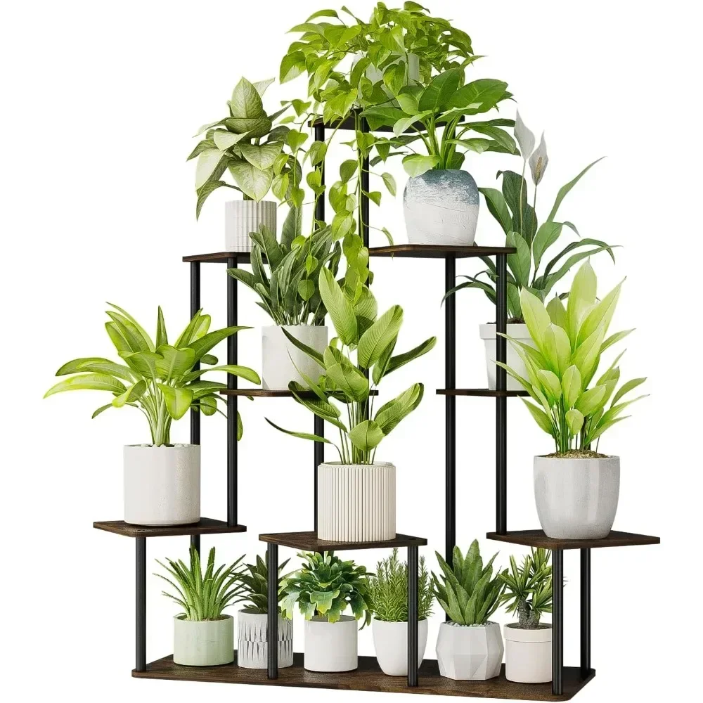 

Tall Metal Plant Shelf for Multiple Plants Flowerpot Display Racks 9 Tier Large Plant Stand Indoor Flower Pot Stand Storage