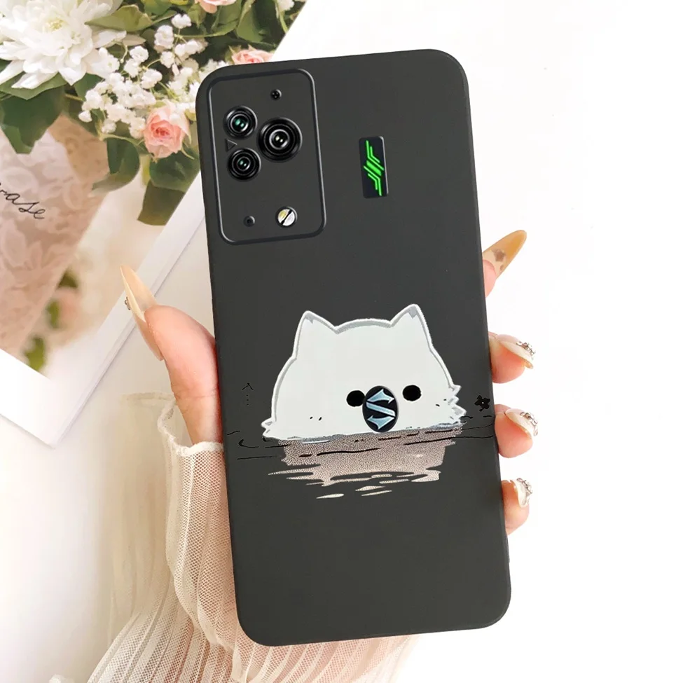Cute Cat & Butterfly Design Silicone Case - Black Shark 5 Pro