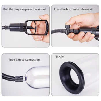 Male Manual Penis Vacuum Pump Amplifiers Enlarger Peniss Increases Thicken And Grows Masturbator Men Sexulaes Toy Adult Supplies 4
