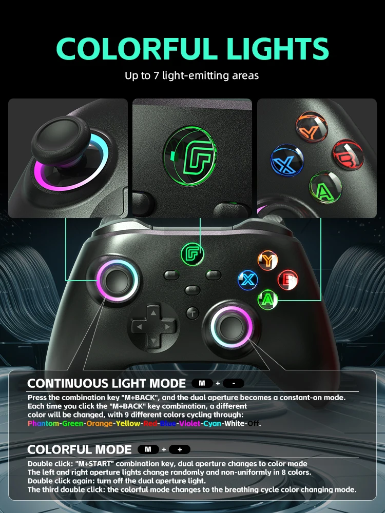 DATA FROG PC 게임 컨트롤러 무선 및 유선 컨트롤러, PC 닌도 스위치, 안드로이드 폰, 홀 트리거 터보 컨트롤 PC