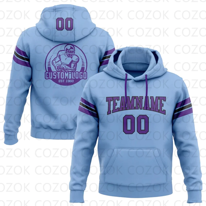 

Customized Hoodie Blue Purple Color Jersey 3D Printed Unisex Pullovers Hoodie Casual Sweatshirts