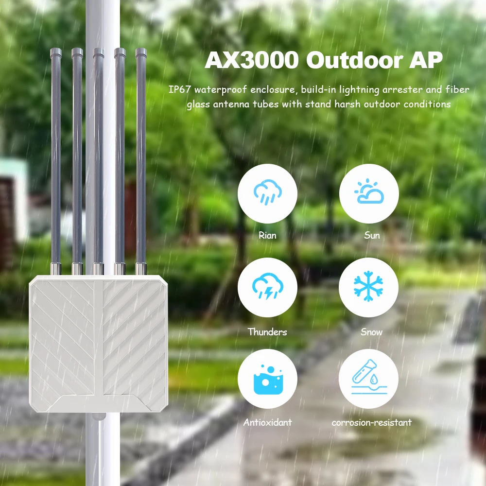 Mosslink High Power AX3000 WiFi6 Outdoor WiFi Extender Signal
