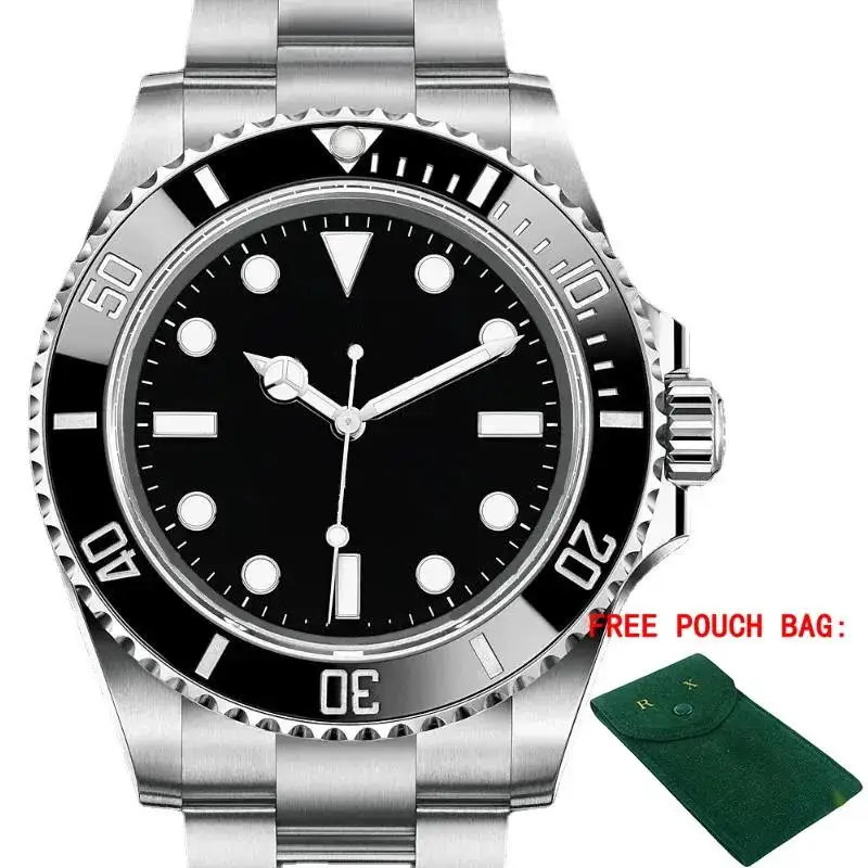 

Luxury New Men Automatic Mechanical Watch Stainless Steel Bracelet Black Clue Ceramic Sapphire Glass Watches With Date 40mm