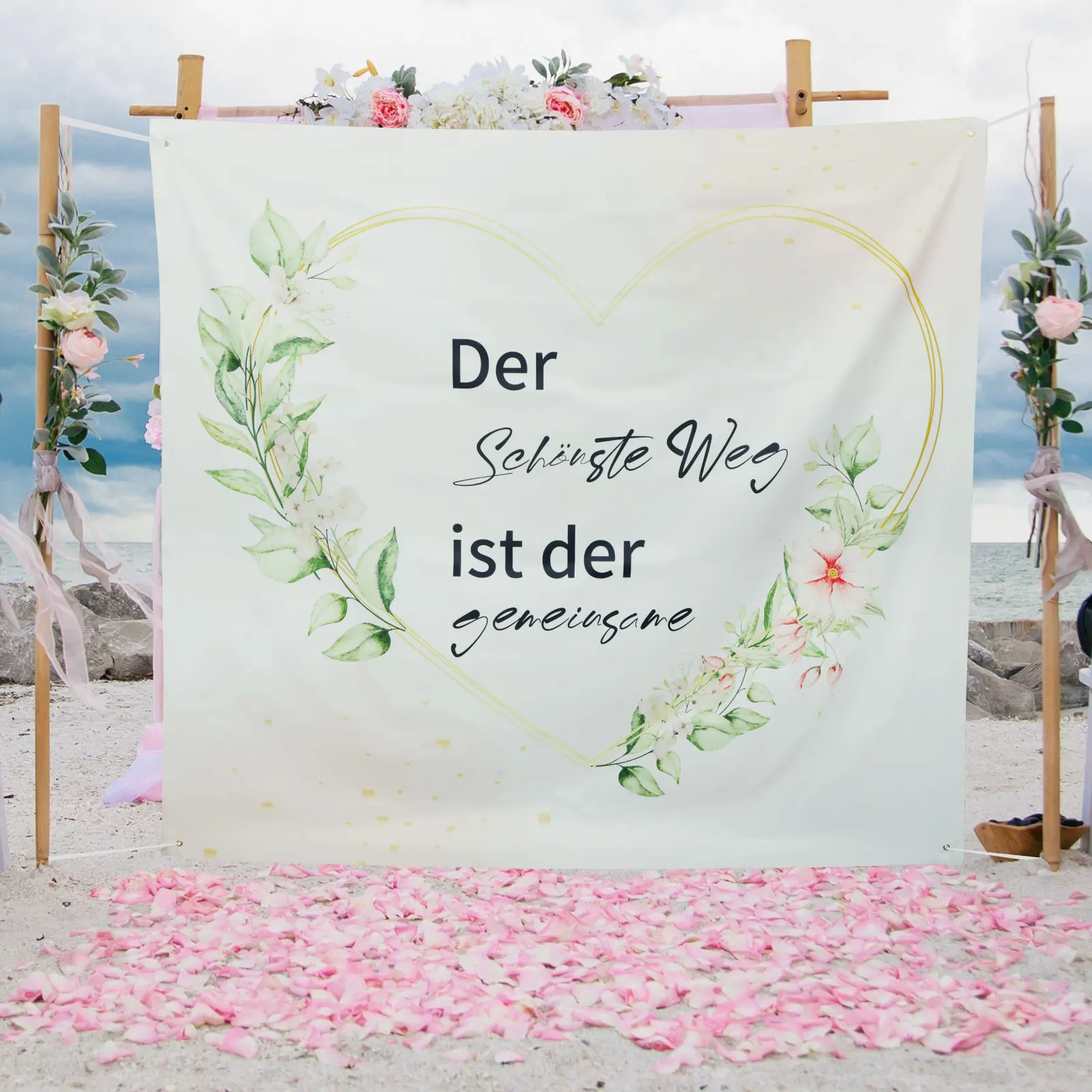 Cutting Out Heart Shaped Bed Sheets Wedding Decor Background Cloth Polyester Wedding Game Sheets with 2 Scissors and 6M Ropes
