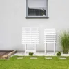 3 Piece Bistro Set, Wood Folding Outdoor Furniture with Table & Chairs for Backyard & Balcony, Square, White 6