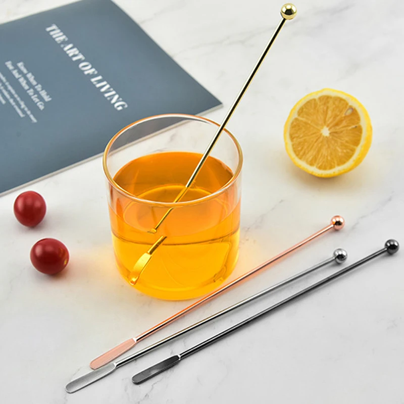 Stainless Steel Cocktail Drink Stirring Sticks Reusable Bartender Wine Stirrer Puddler Muddler Mixer Party Bar Accessories