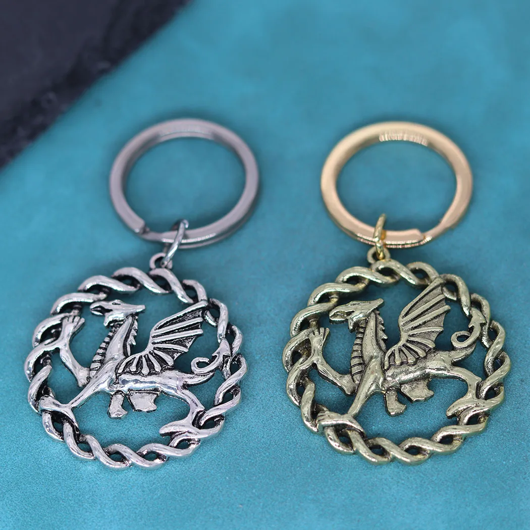 Border Pewter Heraldic Cryptid Creature Ciondolo Portachiavi Per Uomo Donna Viking Amuleto Portachiavi Regalo Talismano