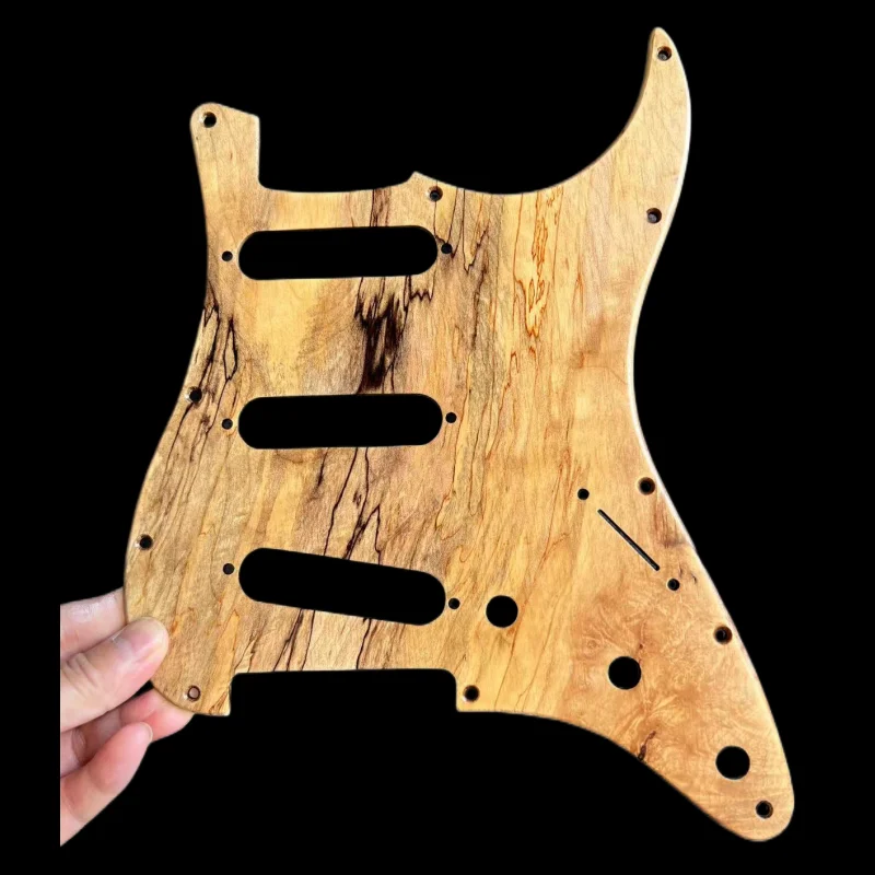 

Spalted Maple hand made 11 Holes Sollid wood 3 Ply Electric GUITAR Pickguard