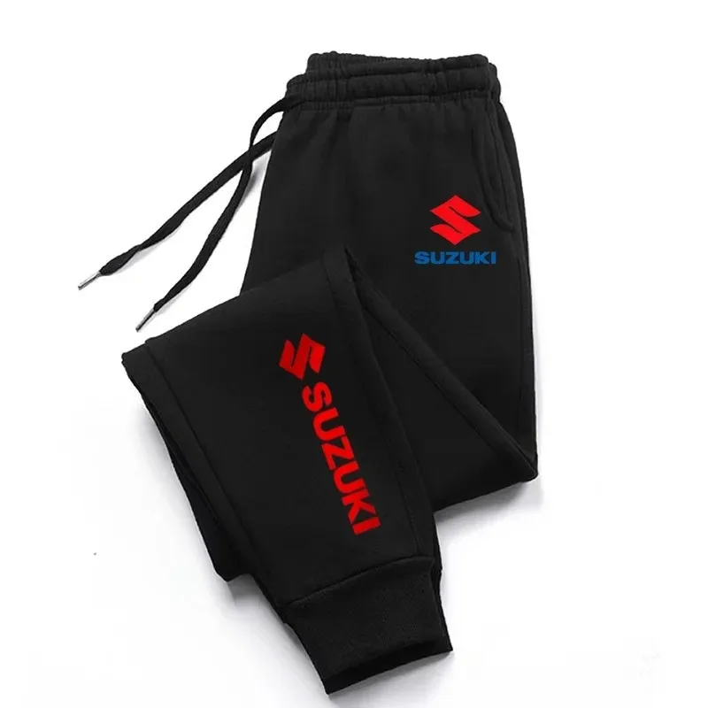 Suzuki printed comfortable sporty men's and women's daily casual pants, long soft sport pants, suitable for all seasons, loose f 1