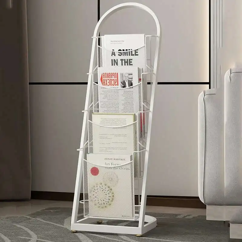 Metal Ladder Bookcase Storage Nordic Minimalist Mobile Bookshelf Display White Estante Para Livros Home Furniture For Livingroom