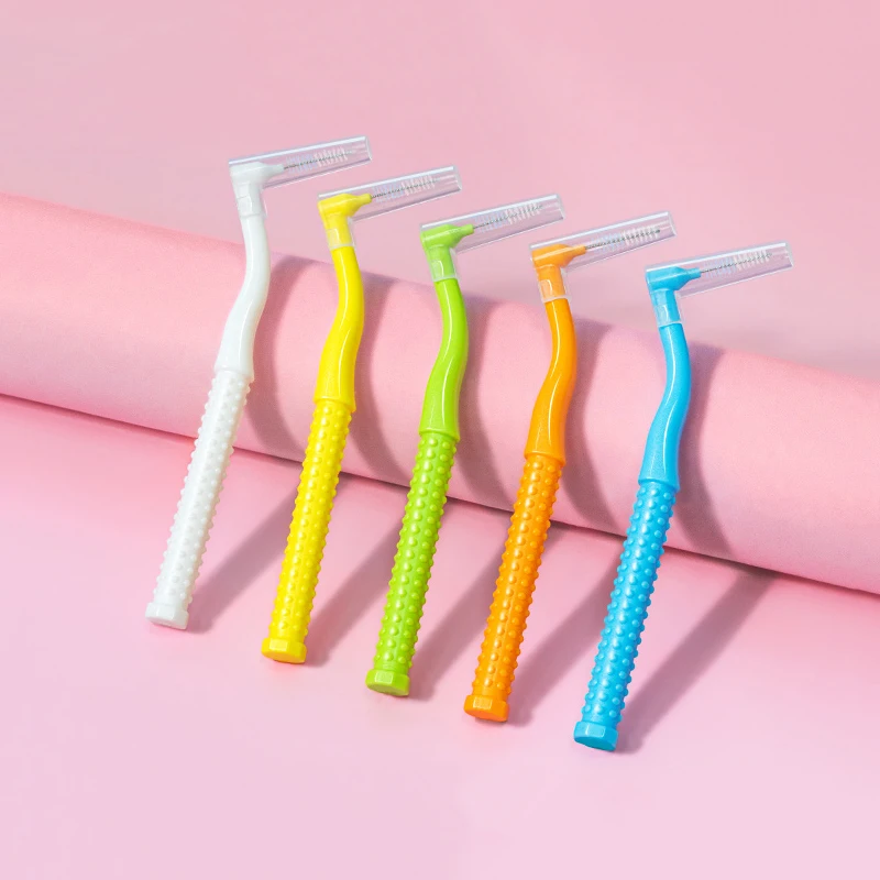 10 PCS Fawnmum L-Shape Interdental Brush Wire Orthodontic Soft Bristle Oral Care Toothbrush
