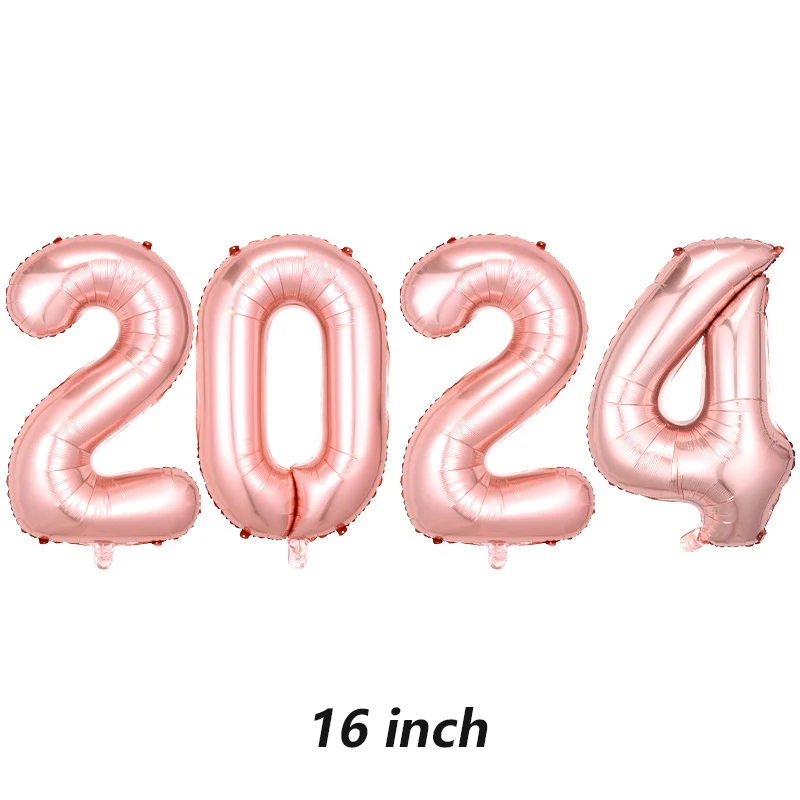 4pcs 16-inch Sliver 2024 New Year Balloon Glue Chain, 2024 Digital Balloon  Set Perfect For New Year Party Black Gold Balloon Decoration, Party Room  Wall Decoration, New Year Outdoor Fence Decoration