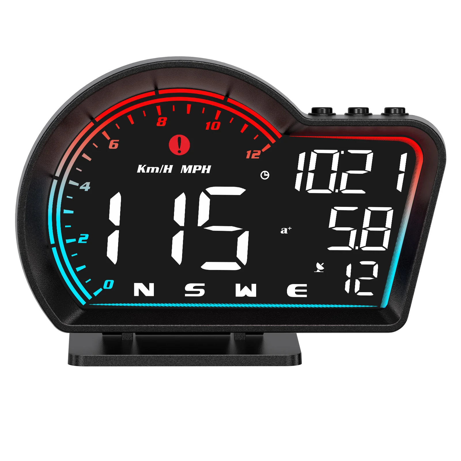 Pantalla Frontal HUD para Automóvil, GPS Multifunción Velocímetro Coche  Digital KMH/MPH Reloj Velocidad Alarma de Baja Presión