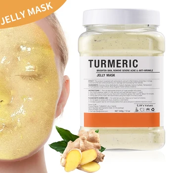 Jelly Mask Powder for Facials Pro, Turmeric Controlling Oil Deep Cleansing Blackheads Removal Peel Off Gel Face Mask Skin Care 1